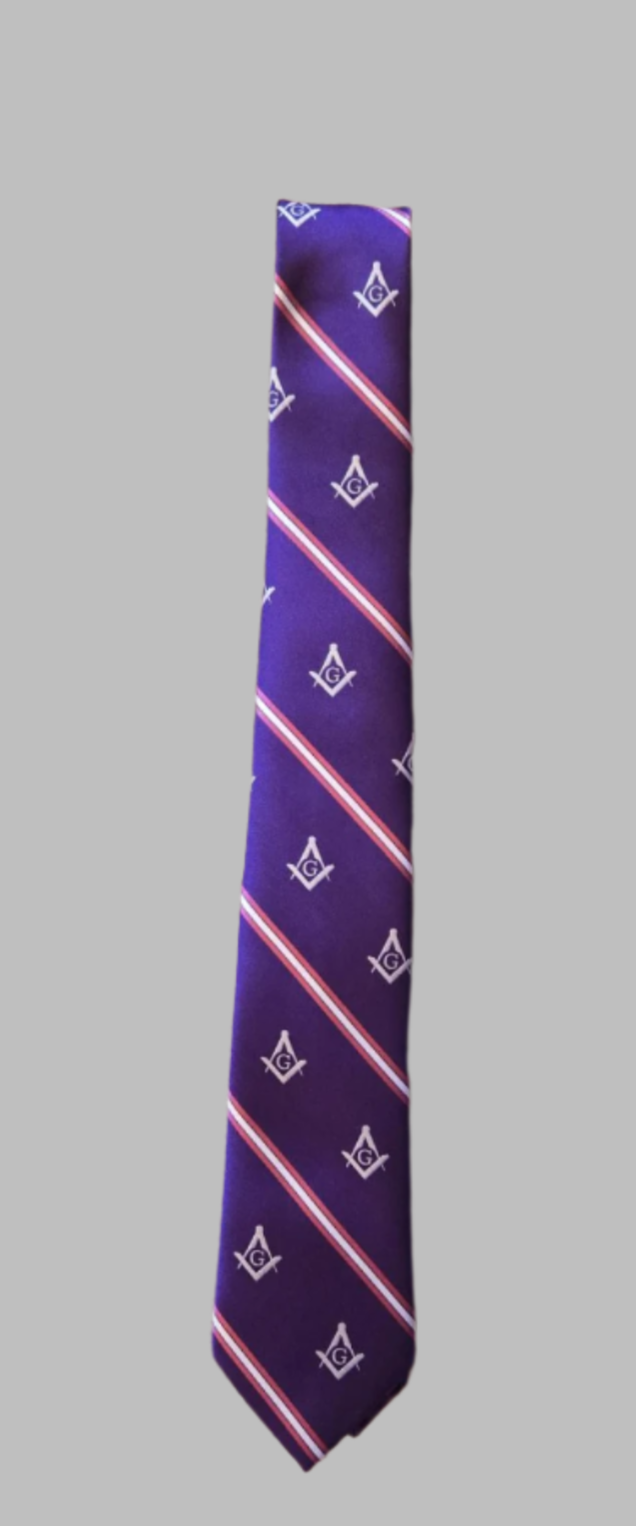 "Thin Style" Purple Masonic Tie