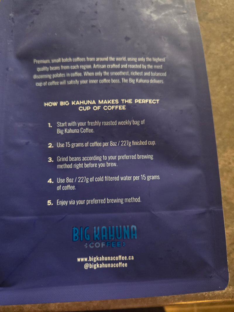 Big Kahuna Coffee "Square & Compasses" Whole Beans(Local Drop off or pick up only)