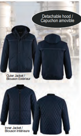 "EXTREME" HEAVY DUTY 3 IN 1 BOMBER JACKET WITH DETACHABLE HOOD     L01115