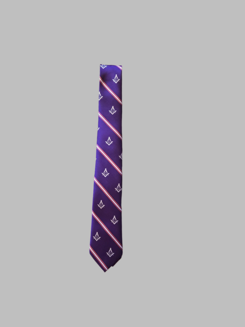 "Thin Style" Purple Masonic Tie